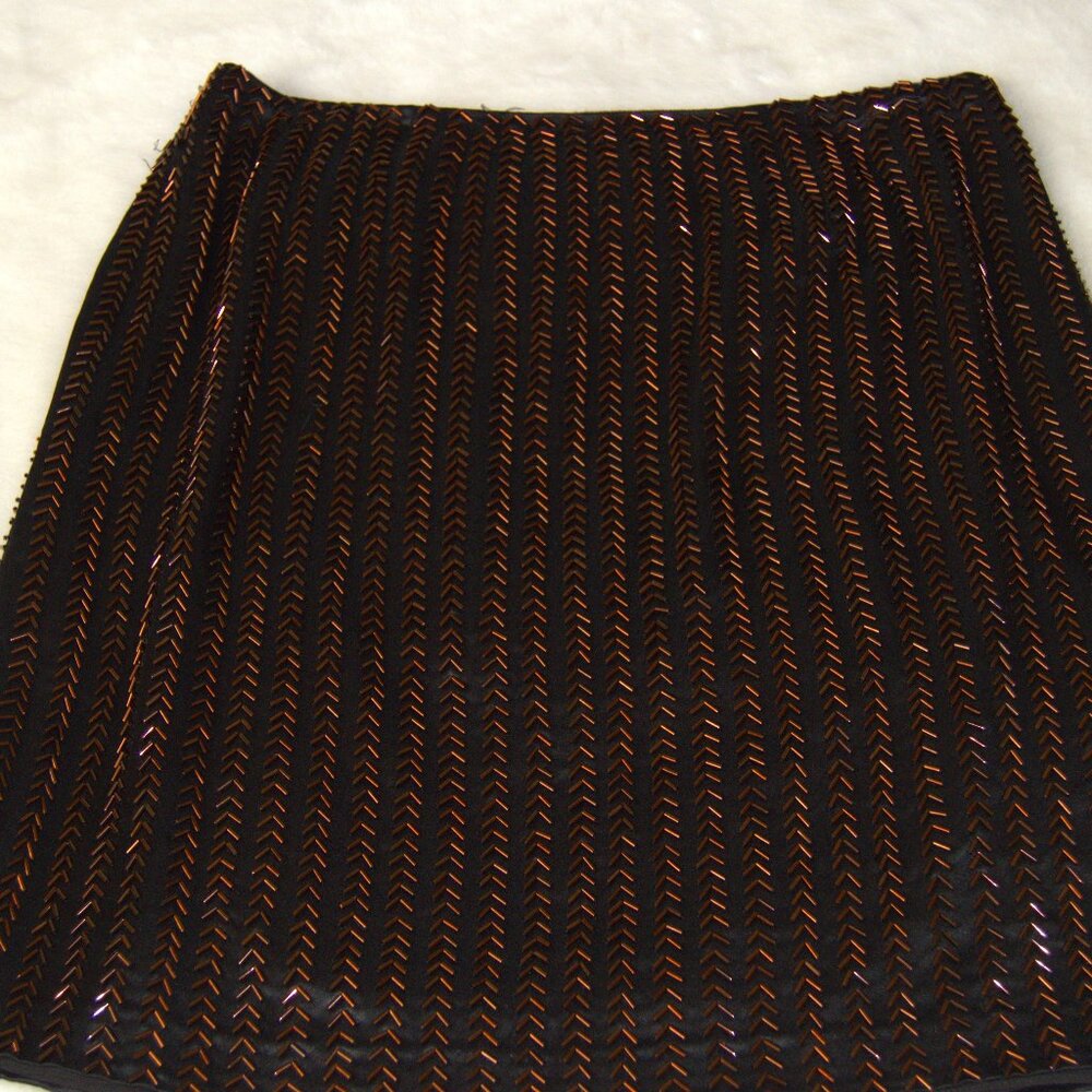 Dana Buchman Bronze and black silk sequenced size 12 petite Skirt